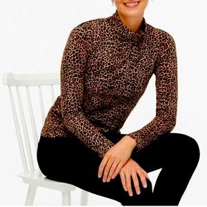 J. Crew Tissue Turtleneck in Cheetah